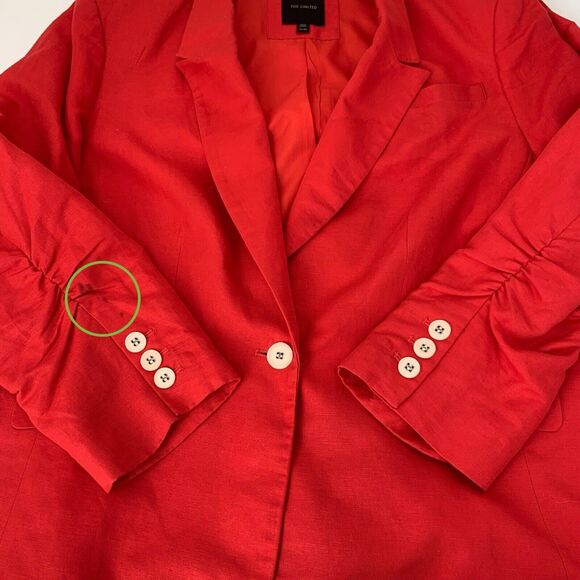 The Limited Blazer Jacket Women XXL Linen Bright Colorful Regency Career Twee - Picture 4 of 13